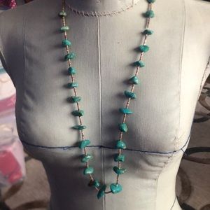 Vintage Chunks of Turquoise 32 inch necklace